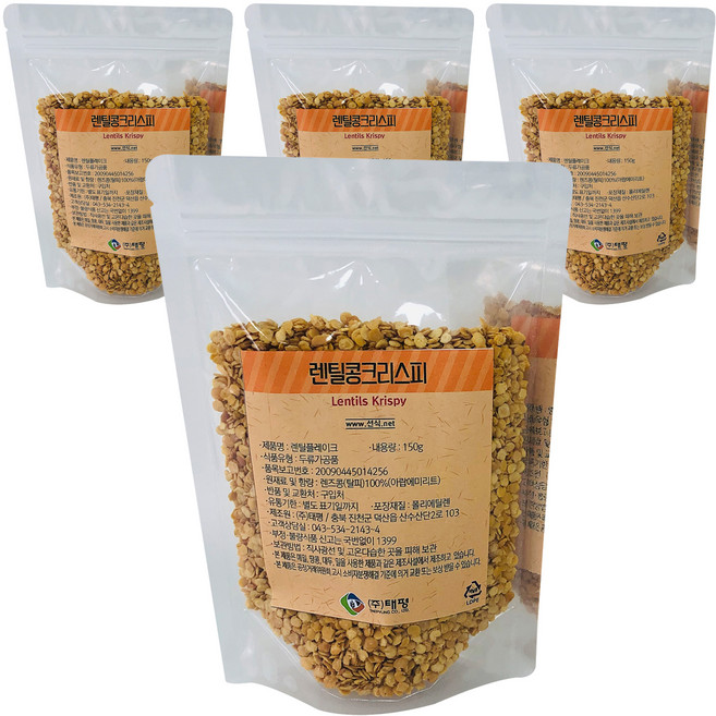태평선식 렌틸콩크리스피, 150g, 4개