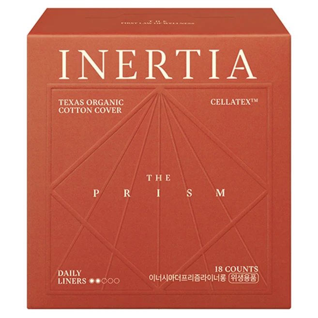 이너시아 더 프리즘 면커버 팬티라이너, 롱, 18개입, 1개 - 쿠팡