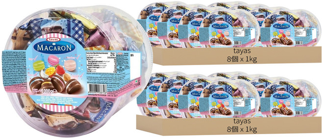 tayas 塔雅思馬卡龍造型可可製品 綜合味, 1kg, 16個