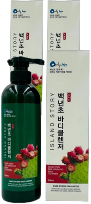 온리제주 백년초 선인장 바디클렌저, 600ml, 3개 - 쿠팡