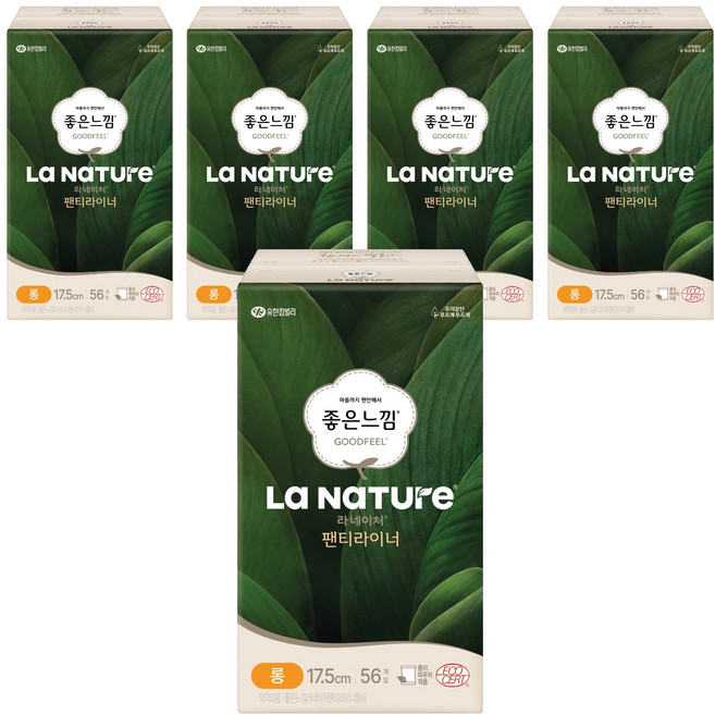 라네이처 팬티라이너, 롱, 56개입, 5개