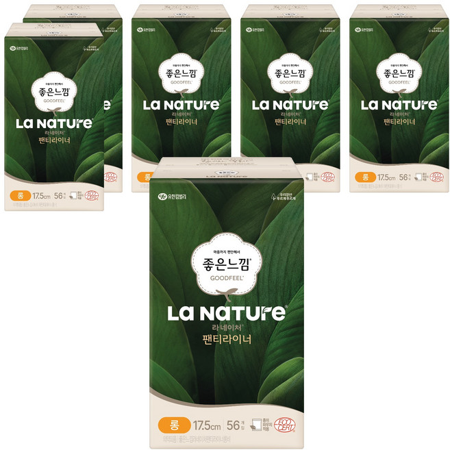 라네이처 팬티라이너, 롱, 56개입, 6개
