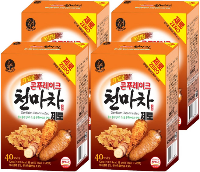 우리차 콘푸레이크 제로 천마차, 18g, 40개입, 4개