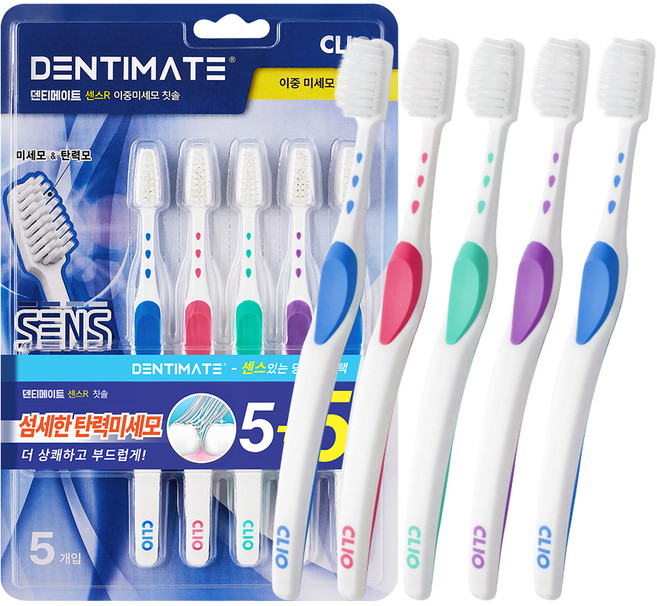 크리오 덴티메이트 센스R 이중미세모 칫솔, 10개입, 1개