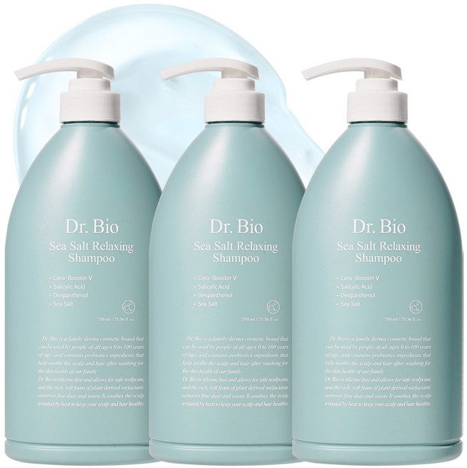 닥터바이오 씨솔트 릴렉싱 탈모 샴푸, 750ml, 3개