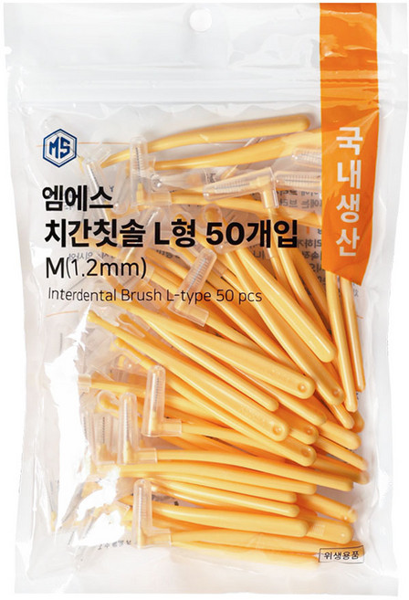 엠에스덴탈 L형 치간칫솔 M, 1.2mm, 50개입, 1개