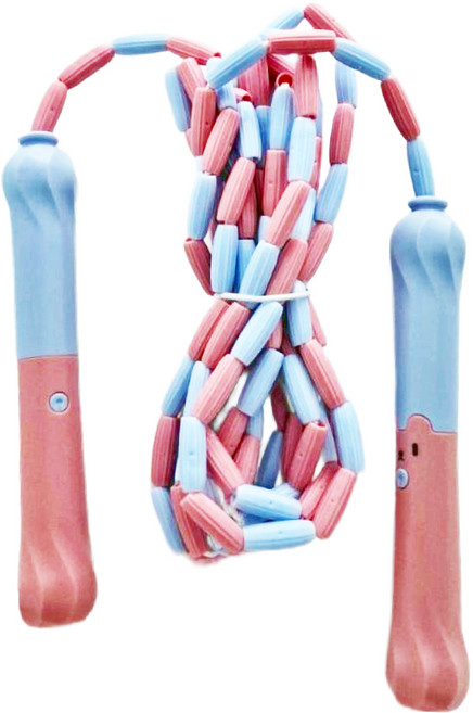 OMG 兒童初學竹節跳繩 初學專用可調節跳繩, 尼羅藍粉, 1個