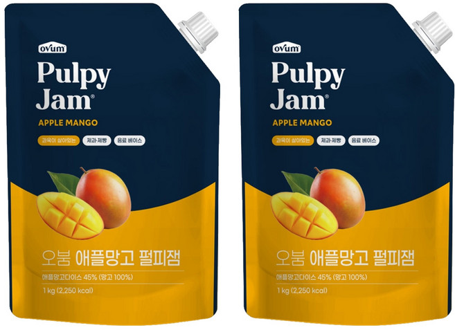 오붐 애플망고 펄피잼, 1kg, 2개