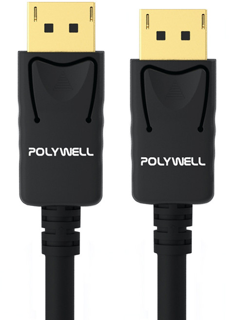 POLYWELL 寶利威爾 DP1.2 傳輸線, 1m, 黑色, 1條
