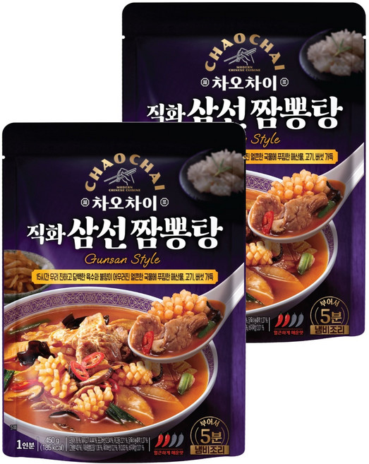 차오차이 직화 삼선 짬뽕탕, 450g, 2개