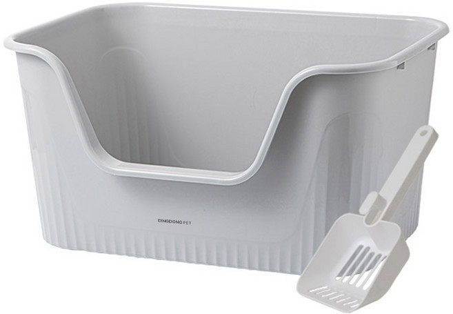 딩동펫 바스켓 특대형 고양이 화장실 + 모래삽, 그레이, 1세트