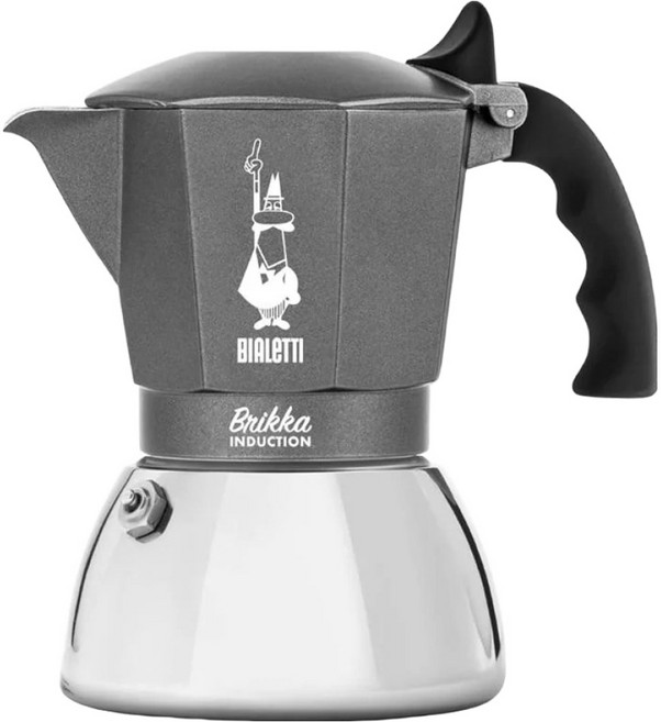 Bialetti 拜雷提 Brikka 加壓電火摩卡壺, 複合金 灰色, 1個