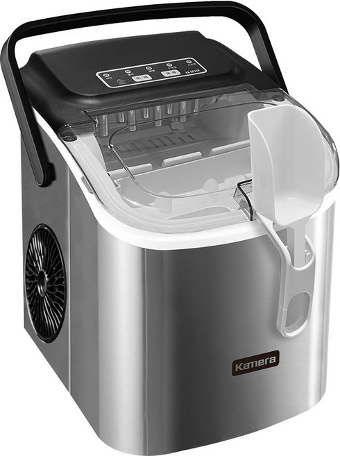 Kamera 佳美能微電腦全自動製冰機 附儲冰盒掛架冰杓 快速製冰 輕巧便攜 居家露營適用, KA-SD12M