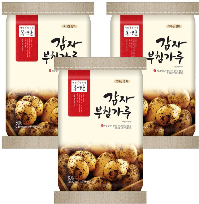 봉평촌 감자부침가루, 800g, 3개