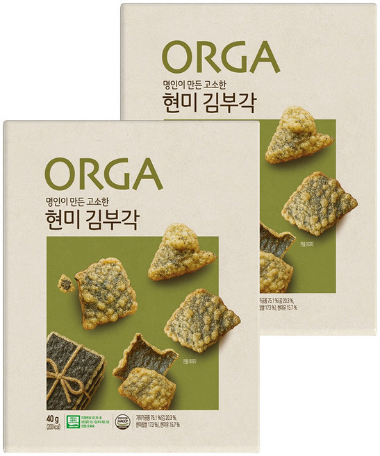 올가홀푸드 현미 김부각, 40g, 2개