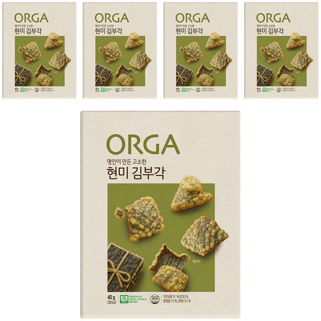 올가홀푸드 현미 김부각, 40g, 5개