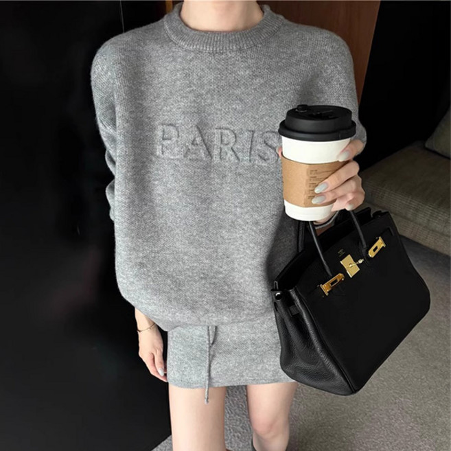 어썸풀 여성용 파리 니트 투피스 세트 A25FTPS071229