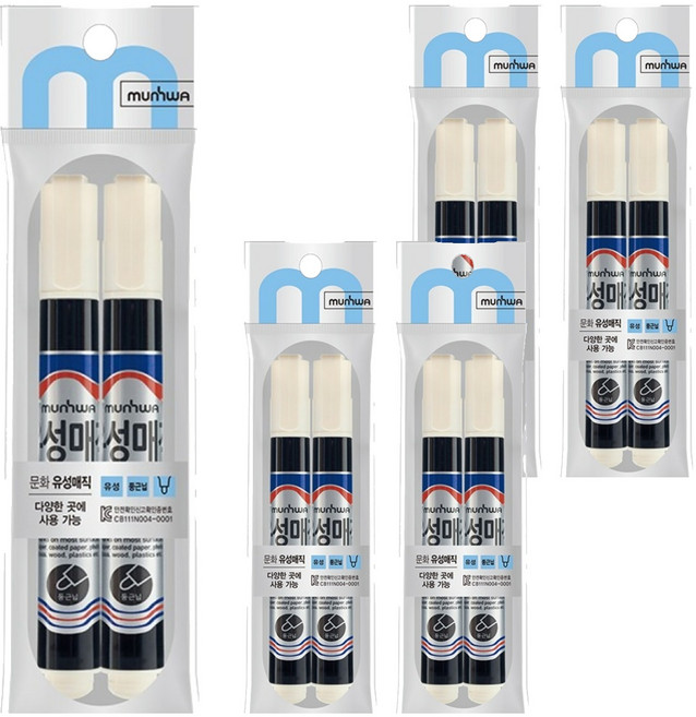 문화연필 유성매직, 검정, 10개