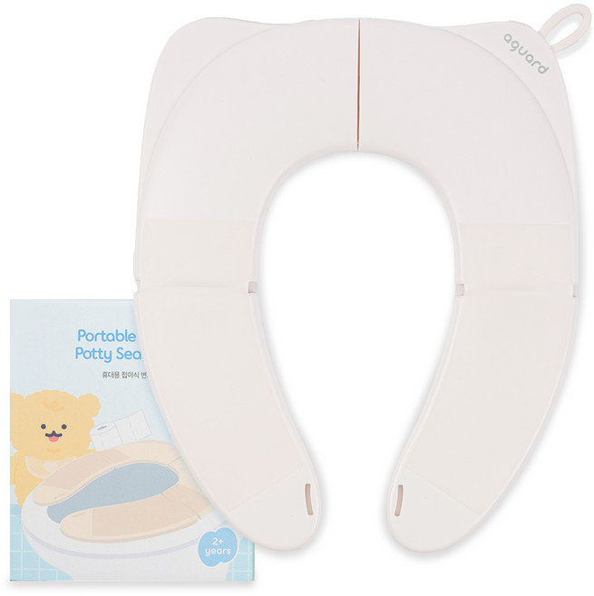 아가드 유아용 휴대용 접이식 변기커버, 아이보리