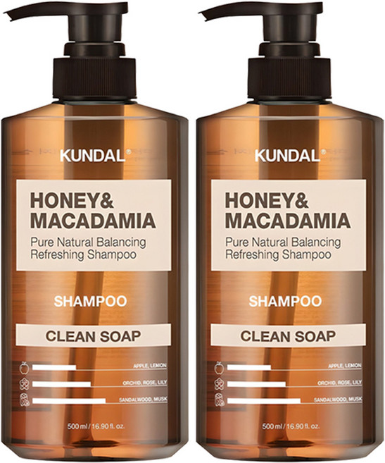 쿤달 네이처 샴푸 클린솝향, 500ml, 2개