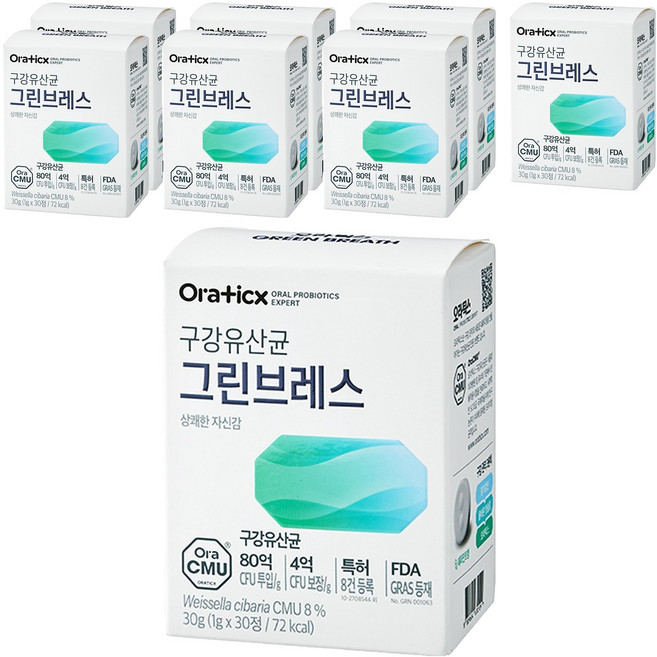 오라틱스 그린브레스 유산균, 30정, 8개