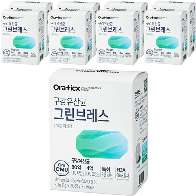 오라틱스 그린브레스 유산균, 30정, 9개