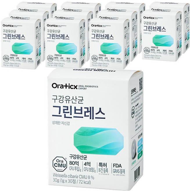 오라틱스 그린브레스 유산균, 30정, 12개