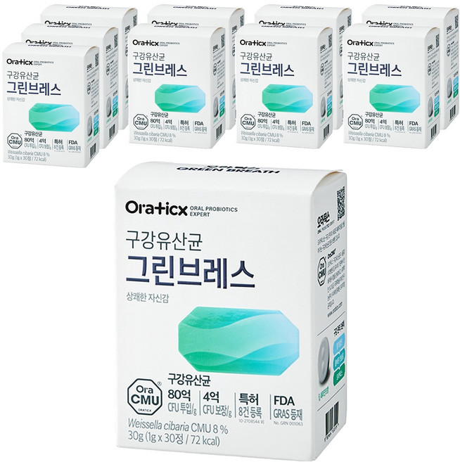 오라틱스 그린브레스 유산균, 30정, 10개
