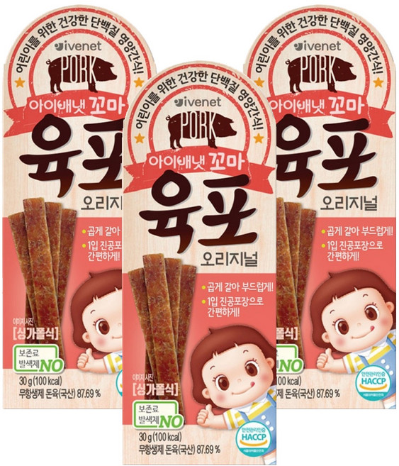 아이배냇 꼬마 육포, 오리지널, 30g, 3개
