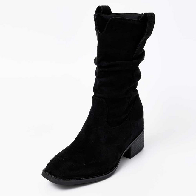 shoes& 女性復古中筒抓皺靴 sn520