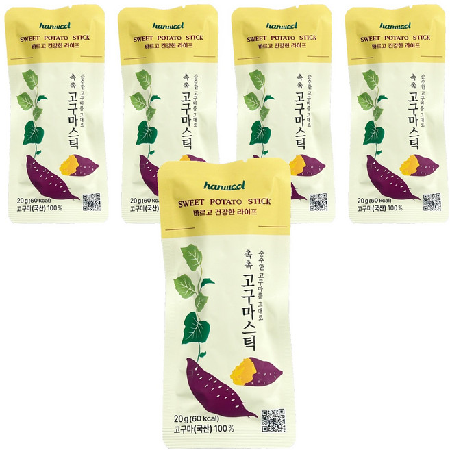 한울 촉촉 고구마 스틱, 20g, 5개