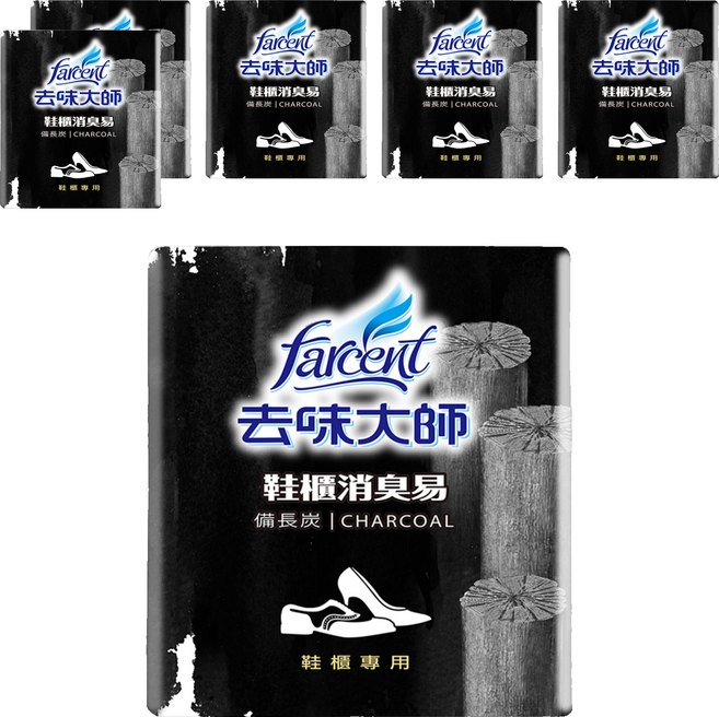 farcent 花仙子 去味大師 鞋櫃消臭易 備長炭 2個, 120g, 6組