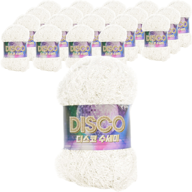 필립섬유 디스코 수세미실 60g, 100화이트, 20개