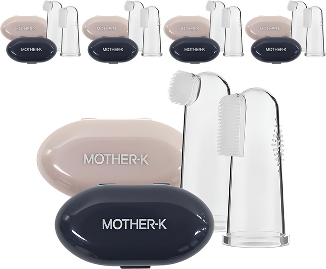 마더케이 실리콘 손가락 영유아 칫솔 2종 세트, 혼합색상, 2개입, 5세트