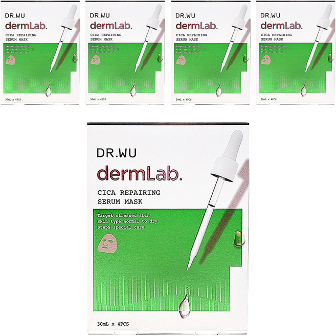 DR.WU 達爾膚 積雪草舒敏精華面膜, 4片, 5盒