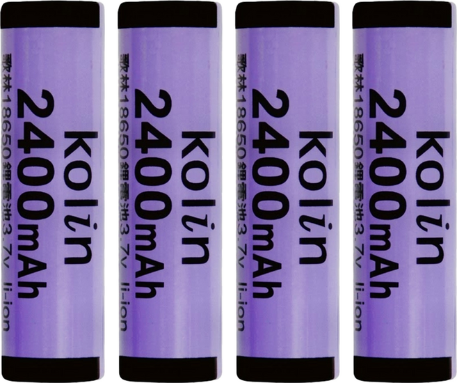 Kolin 歌林 鋰電池2400毫安 平頭 KB-DLB07 68 x 18mm, 4個, 1入