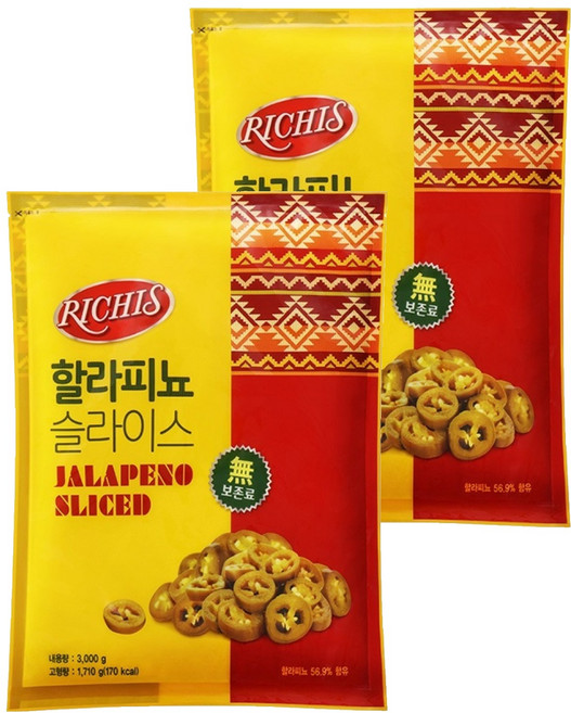 리치스 할라피뇨 슬라이스, 2개, 3kg