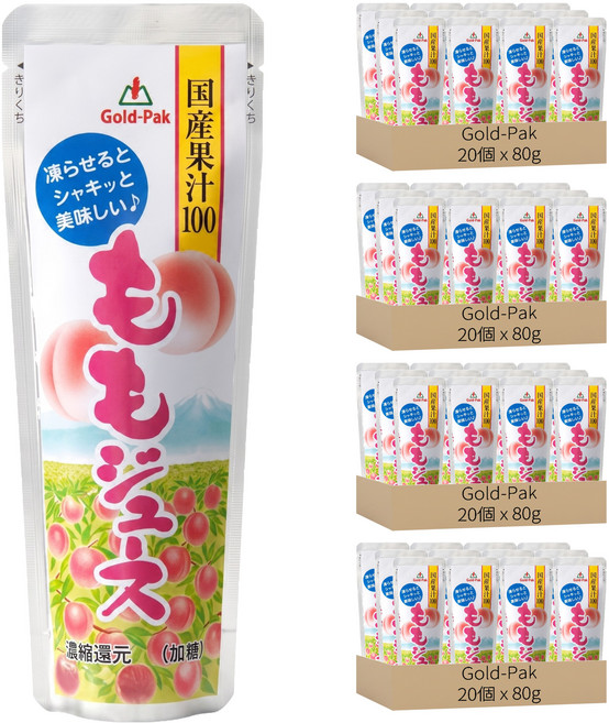 Gold-Pak 桃子風味果汁飲, 80g, 80個