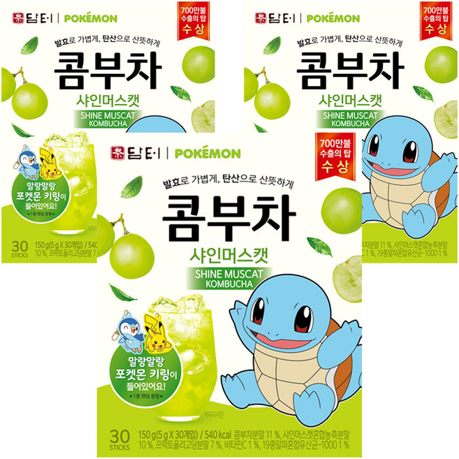 담터 포켓몬 콤부차 샤인머스캣, 5g, 30개입, 3개