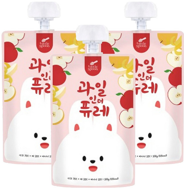 리틀스푼 과일인더퓨레, 혼합맛(사과/배/바나나), 3개, 100g