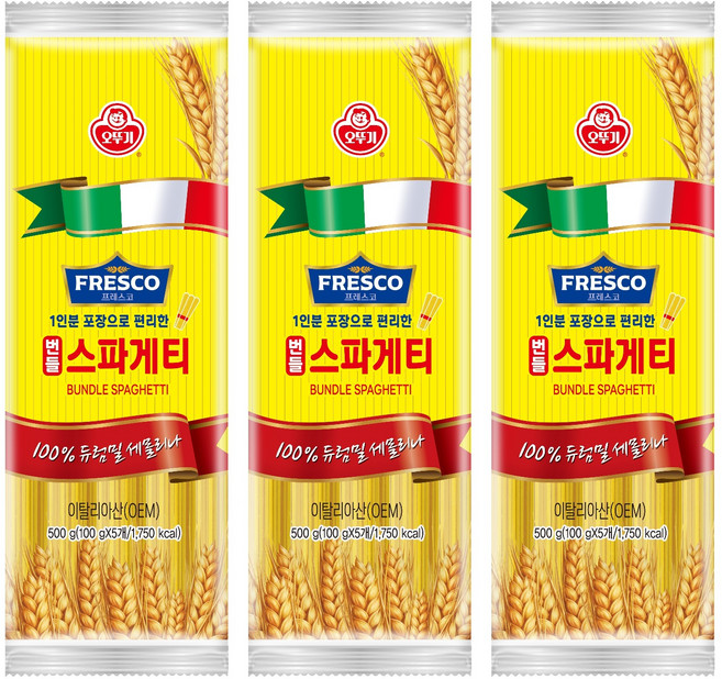 오뚜기프레스코 번들 스파게티, 500g, 3개