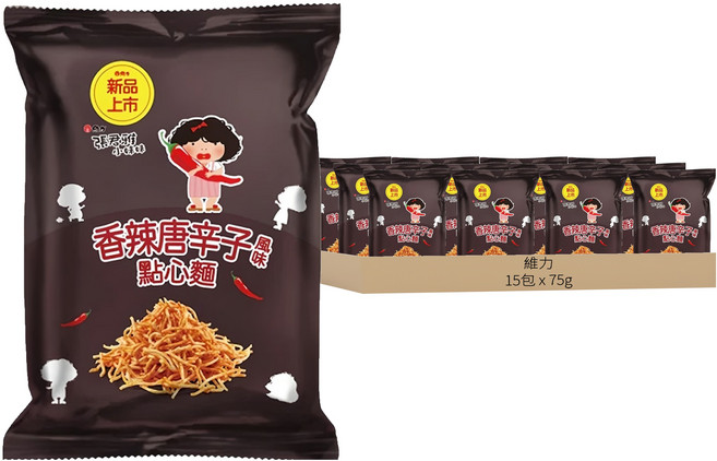 維力 張君雅小妹妹 點心麵 香辣唐辛子風味, 75g, 15包