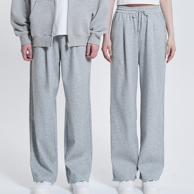포슈어 남녀공용 4계절 원턱 와이드 트레이닝 바지