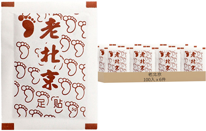老北京 養生足貼 5g, 6包, 100片