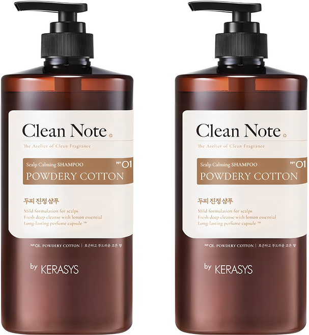 케라시스 클린노트 샴푸 파우더리 코튼향, 1L, 2개