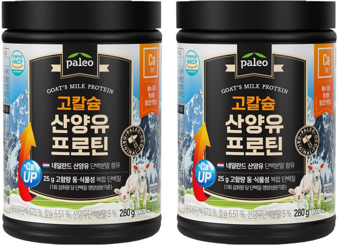 팔레오 고칼슘 산양유 프로틴 파우더, 280g, 2개
