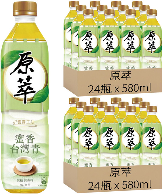 原萃 蜜香台灣青茶, 580ml, 48瓶