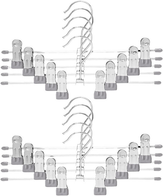 코멧 홈 논슬립 코팅 회전형 치마바지걸이, 그레이, 10개
