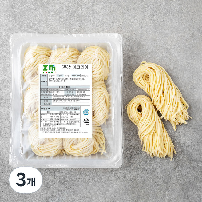 젠미 생 칼국수면, 1.5kg, 3개