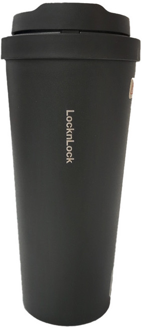 LocknLock 樂扣樂扣 韓風簡約彈跳316不鏽鋼咖啡杯, 黑色, 550ml, 1個